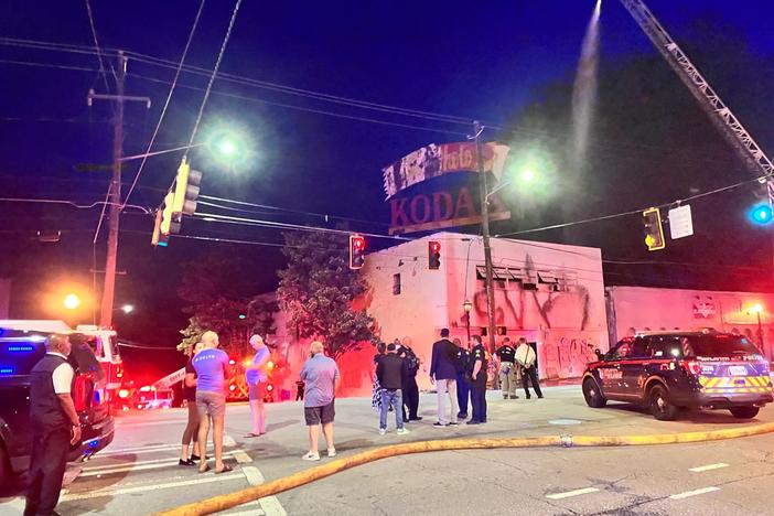 A fire heavily damaged the historic Kodak and Atlanta Eagle buildings in Midtown on June 6. (Photo by Dyana Bagby)