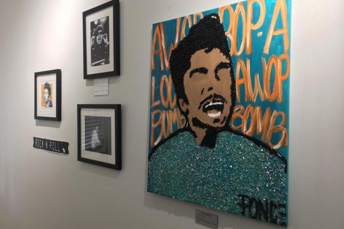 Images of Macon’s famed showman line the hall of the Little Richard House in Pleasant Hill. 
