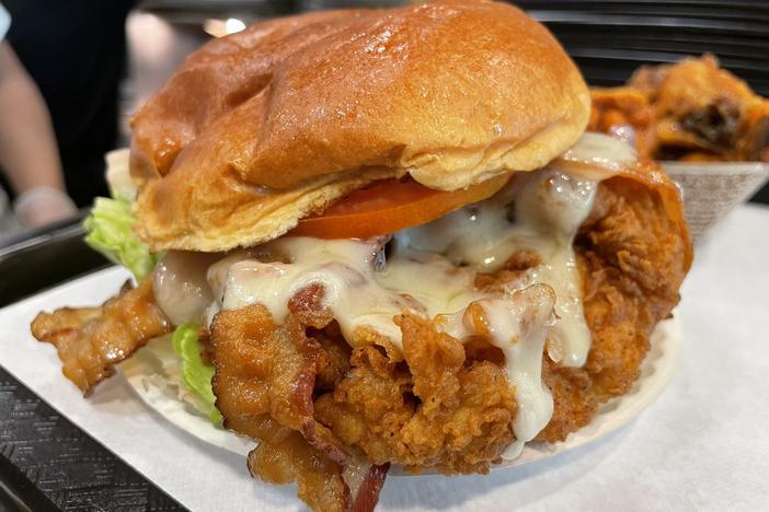 A Georgia restaurant was rated one of the best places for fried chicken, according to Yelp. Rock's Chicken & Fries Bacon Cheddar sub Swiss sandwich. Rock's Chicken & Fries/X