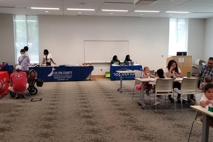 People meet organizations at the Sensory Friendly Family Meetup
