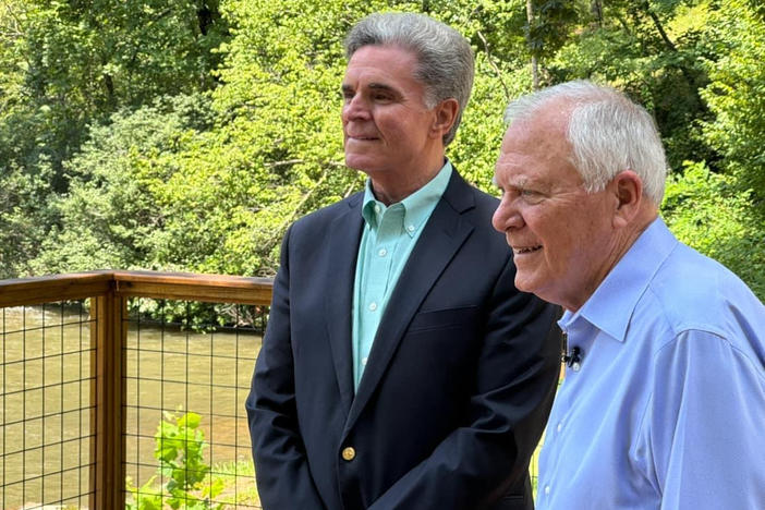 GPB's Jeff Hullinger with former Georgia Governor, Nathan Deal at his home in Demorest, GA