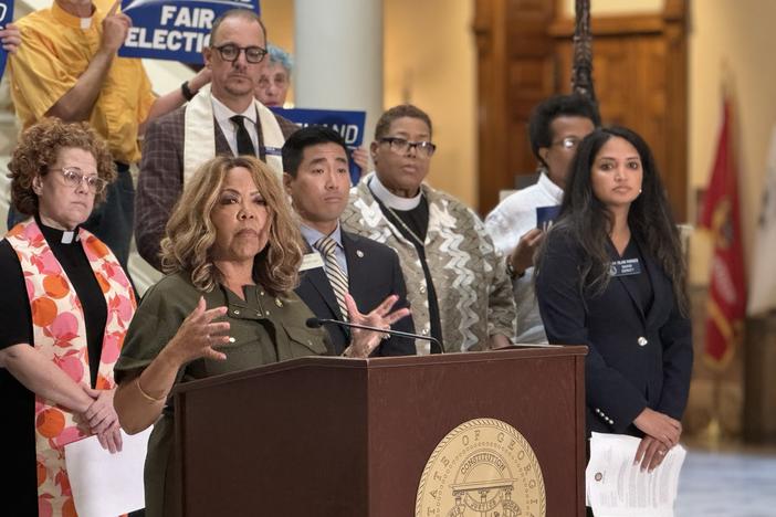U.S. Rep. Lucy McBath speaks in Georgia Capitol, August 2024