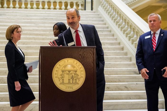 From left, State Election Board members Janice Johnston, Janelle King, board chair John Fervier and Mike Coan