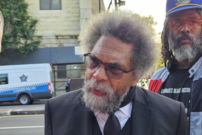 Independent candidate Cornel West appeared at a protest outside the 2024 Democratic National Convention in Chicago. Ross Williams/Georgia Recorder