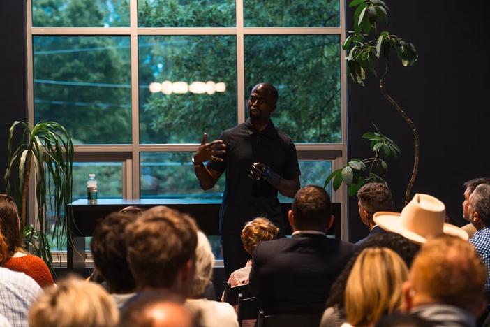 Mohamed Massaquoi speaking to a crowd at an event in Brookhaven on Sept. 11 (Photo courtesy of WITH Agency). Mohamed Massaquoi speaking to a crowd at an event in Brookhaven on Sept. 11 (Photo courtesy of WITH Agency). 