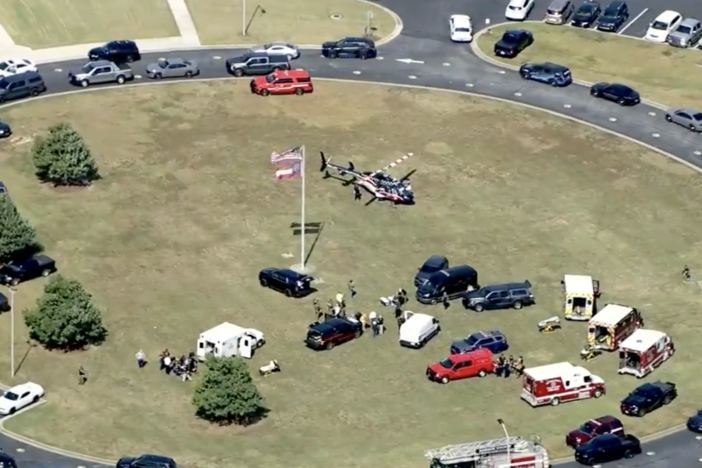 Helicopter view of Apalachee High School in Barrow County.