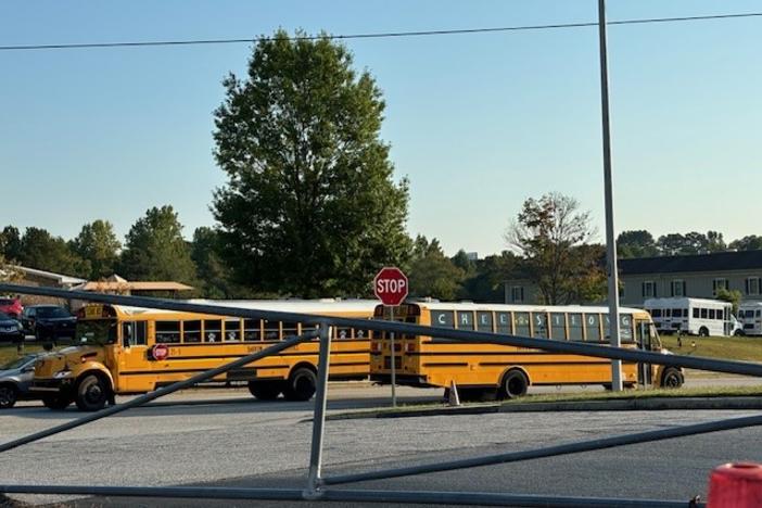 Apalachee High School buses on Monday Sept. 23, 2024