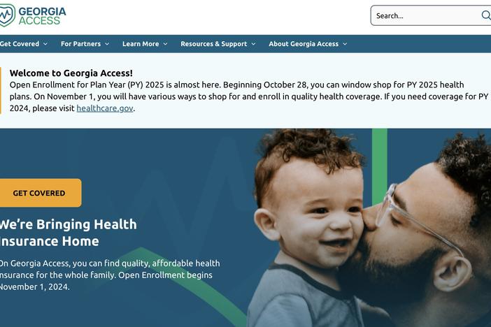 Screenshot of the new Georgia Access health care portal home page