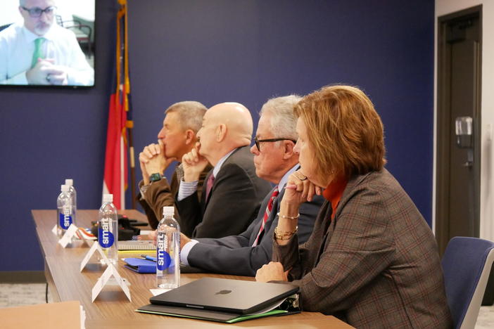  Members of the Georgia Opioid Settlement Advisory Commission listen as a list of recommended grant award winners was read aloud at a meeting held Thursday in Atlanta. Jill Nolin/Georgia Recorder