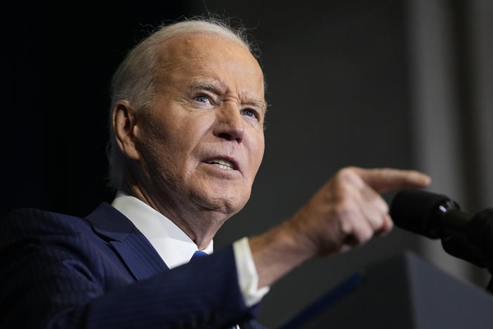 President Joe Biden speaks at the 2024 White House Tribal Nations Summit at the Department of the Interior in Washington, on Dec. 9, 2024. 