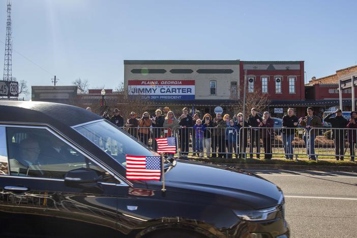 Jimmy Carter's hearse in Plains