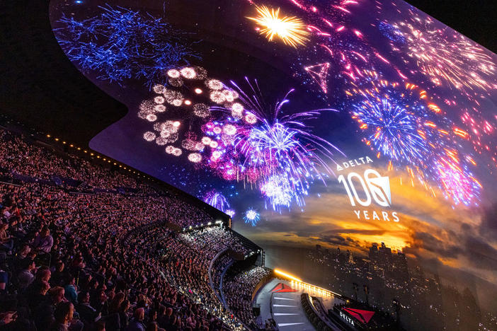 The 2025 Consumer Electronics Show at the Sphere in Las Vegas featured a Delta Air Lines presentation where the airline kicked off its 100th anniversary. (Courtesy of Delta Air Lines)