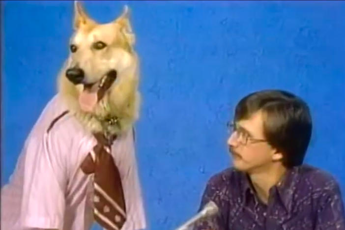 Bill Tush Anchoring With Mans Best Friend