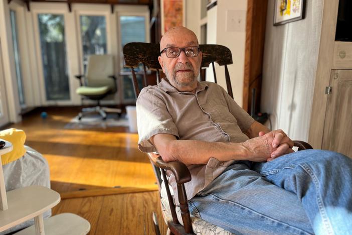 Poet, painter and musician Tony Whedon at his home in Darien, Ga.