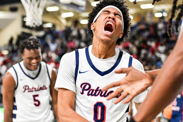 Southwest guard Chase Dupree screams after a dunk during the Patriots’ 65-54 semifinal win over Toombs County. Southwest will play B.E.S.T. Academy for the state championship Saturday at the Macon Coliseum. Jason Vorhees / The Melody