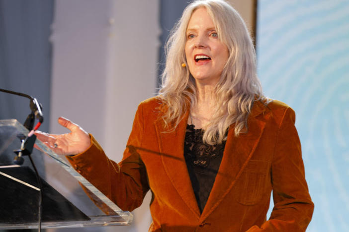 Maggie Baird speaks at the Captain Planet Foundation Gala in Atlanta on March 15, 2025.