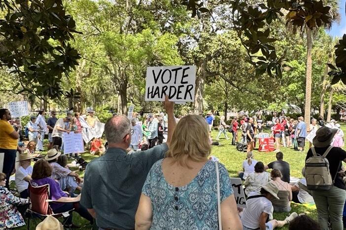 In Savannah participants begin to gather at Forsyth Park in the early afternoon of April 5, 2025.
