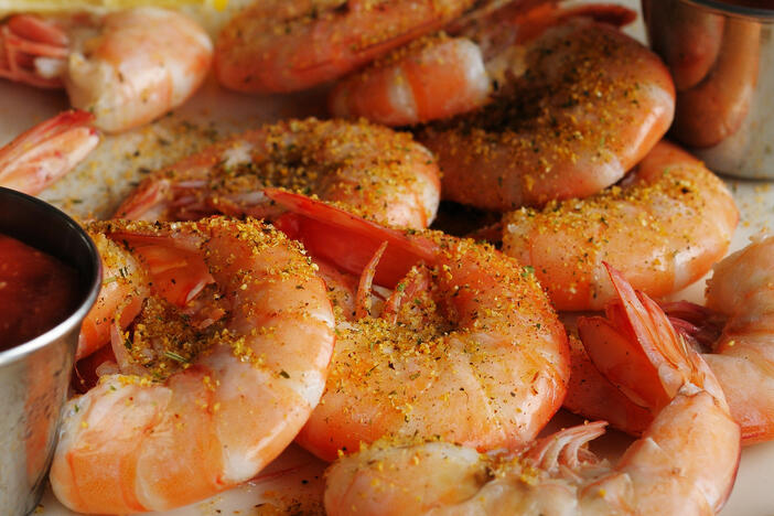 Georgia white shrimp served at a restaurant on St. Simons Island.