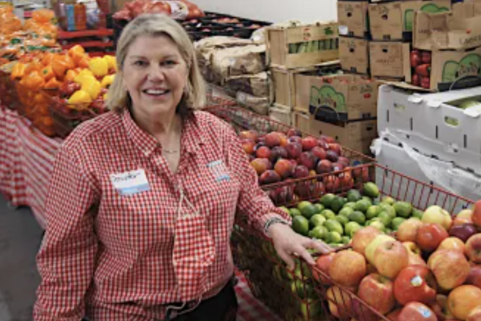Solidarity Sandy Springs co-founder Jennifer Barnes said the food pantry has 10 to 15 different types of produce each week. (Photo by Bob Pepalis)