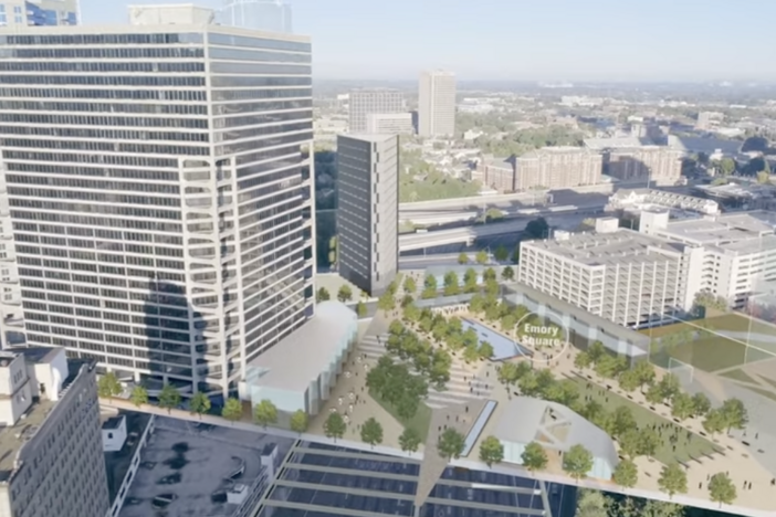 the Stitch will create approximately 14 acres of urban greenspace and transportation enhancements atop a new, 3⁄4-mile platform spanning the Downtown Connector between Ted Turner Drive Piedmont Avenue. 