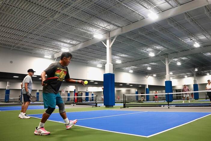 The Macon Pickleball Association got to test the Rhythm and Rally Sports and Events facility on Nov. 18 to help get the facility ready to open by playing on every court for several hours to test the equipment and facility. Stephanie Shadden, For Macon-Bibb County/Special to The Telegraph