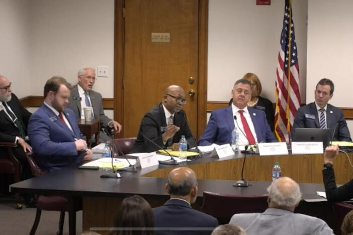 Sen. Harold Jones, II (center) speaks at the Georgia Capitol during the Georgia Senate Special Committee on Investigations on March 6, 2024. Screenshot