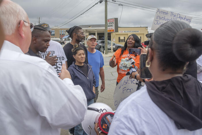 During a protest of conditions in the Bibb County Jail, Paula Platt asks Bibb County Sheriff David Davis why the jail guards who killed her son while trying to contain him during a mental health episode are still on the job. “I’m sorry you lost your child,” the Sheriff told her. “I didn’t lose my child. My child was taken,” Platt responded. 