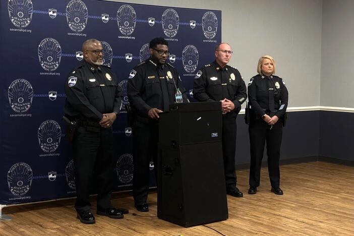 SPD Chief Lenny Gunther speaks at a press conference regarding use-of-force policy updates. Credit: Tyler Davis/The Current GA