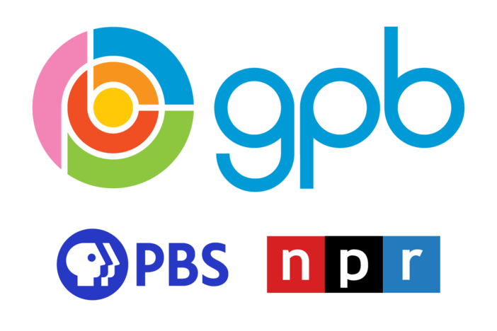 Georgia Public Broadcasting, Public Broadcasting Service, National Public Radio logos.
