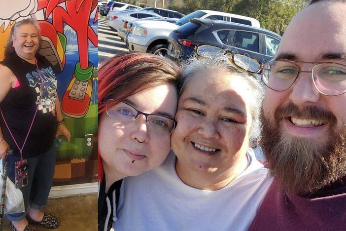  Alma Bowman (left and second from right) poses in a pair of compiled pictures with family. (Courtesy/John Mitchell) 