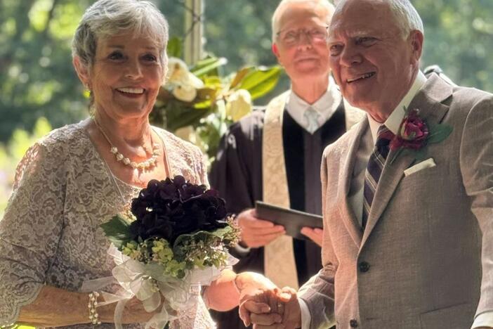 Former Georgia Governor Nathan Deal and Barbara Micali Deal smile as newlyweds during their June 28 ceremony.