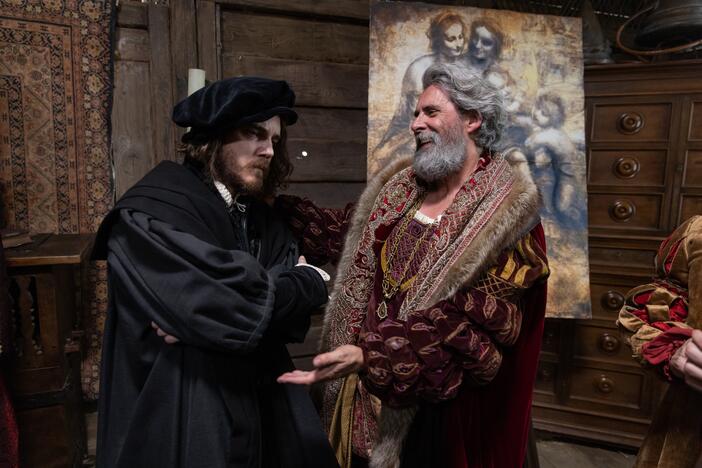 Michaelangelo (EDDIE MANN), Leonardo da Vinci (JONNY GLYNN)