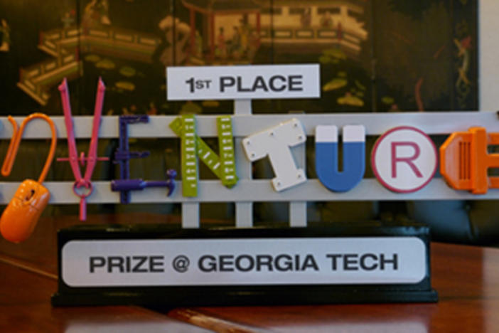 The 1st Place Trophey for the InVenture Prize.  Photo: GPB.