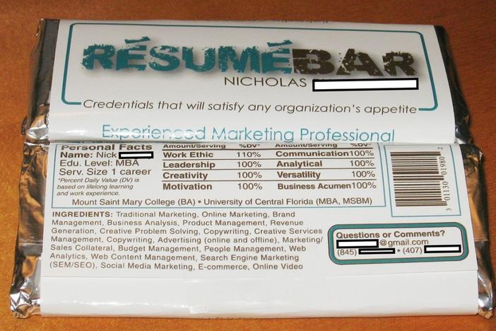 Chocolate Bar Resume