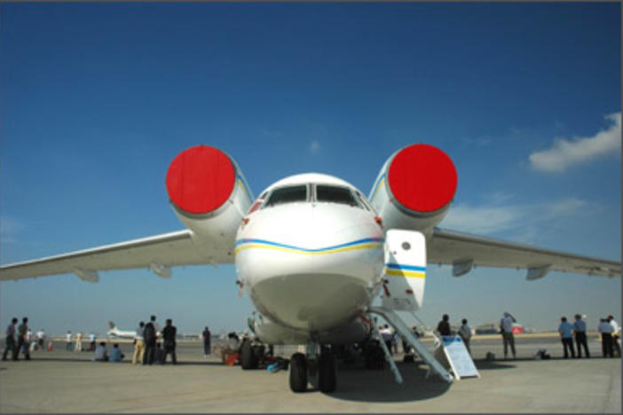 The Dubai Airshow is every two years.  The 2013 Airshow was the largest airshow in history.