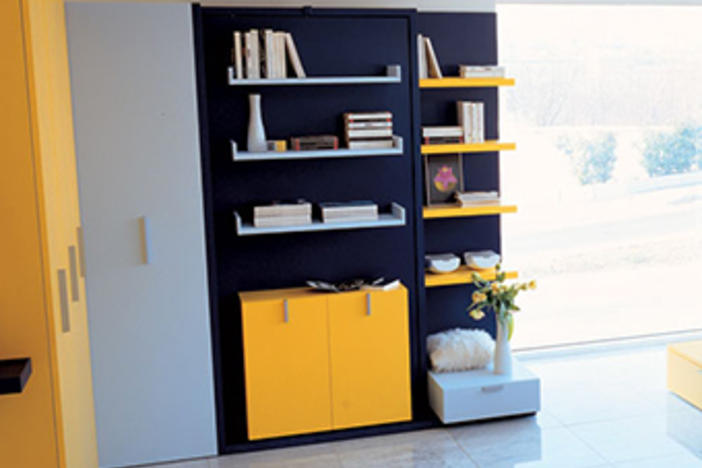 Check out this cool bed from Resource Furniture.  Trust me.  That's totally a bed.