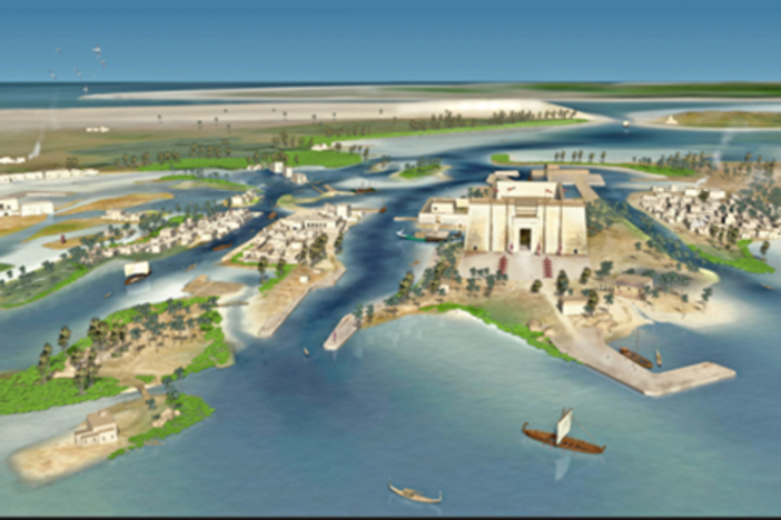A rendering of what the city may have looked like | Franck Goddio/Hilti Foundation, graphic: Yann Bernard