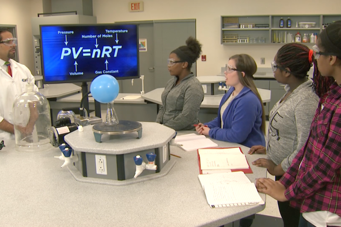 Host describes different properties of gases and components of Kinetic Molecular Theory.