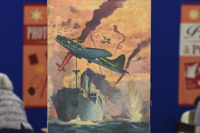 Appraisal: 1944 Frederick Blakeslee "Battle Birds" Oil, from Charleston, Hour 2.