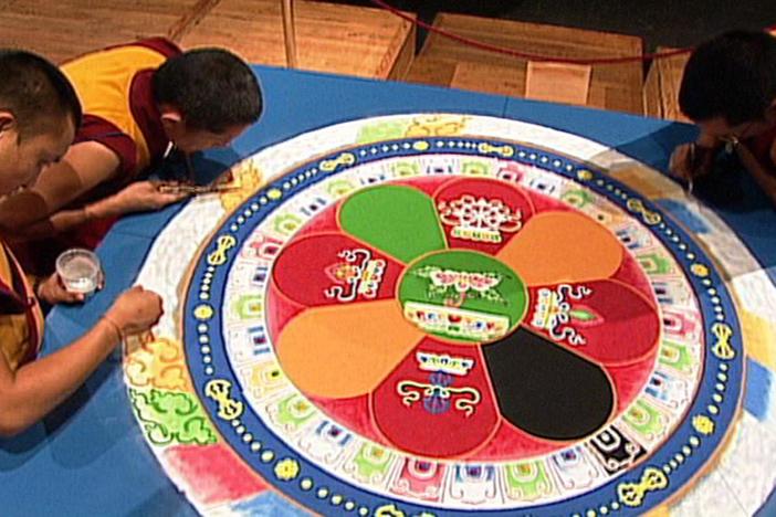 Mandalas are painstakingly crafted with sand, and then destroyed.