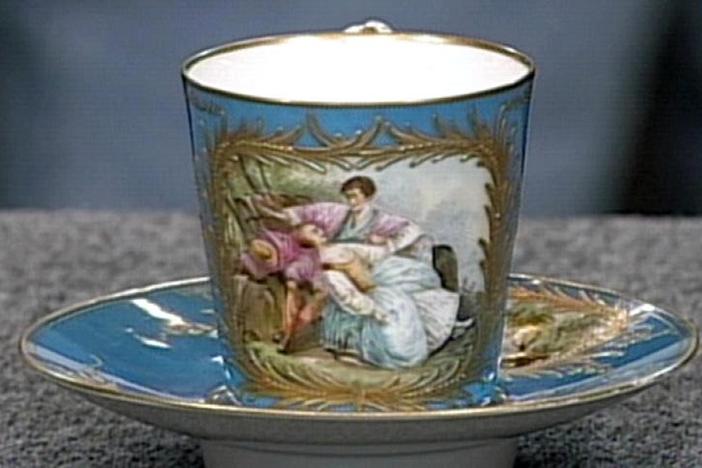 Appraisal: Sèvres-Style Cup and Saucer, ca. 1950, from Vintage Phoenix.