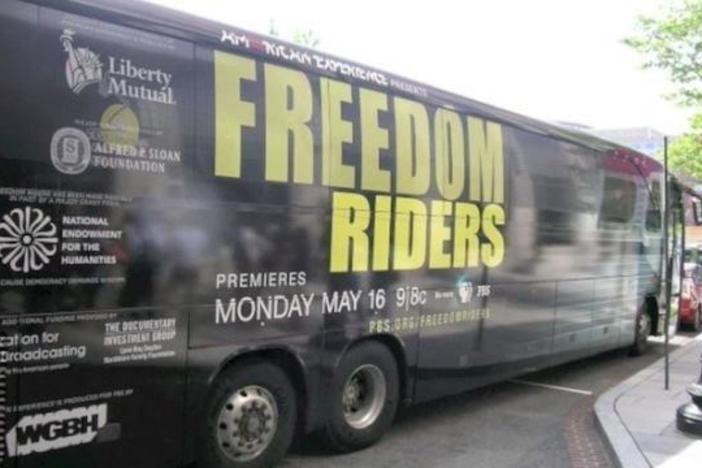 Bakhrom Ismoilov asks fellow students about their first two days on the 2011 Freedom Ride.