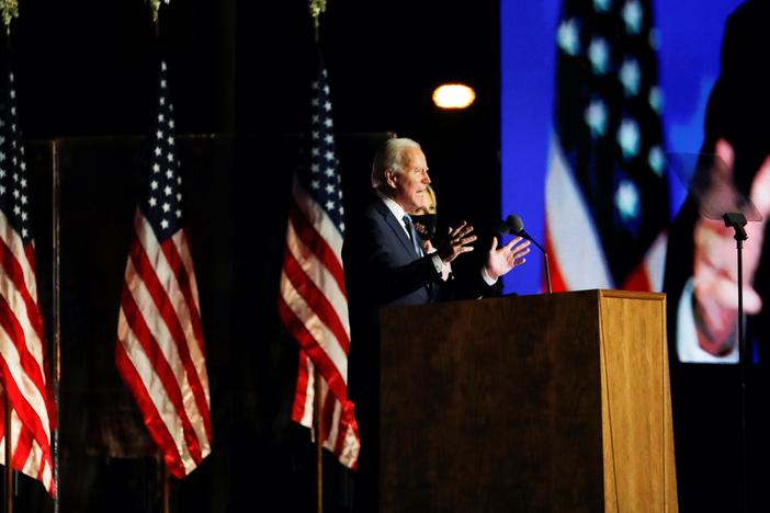 Trump lashes out at vote counting as Biden urges patience