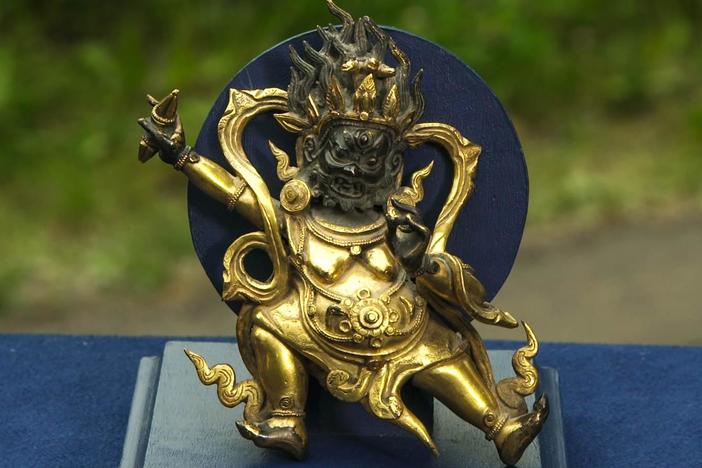 Appraisal: 18th C. Tibetan Gilt Bronze Vajrapani Figure
