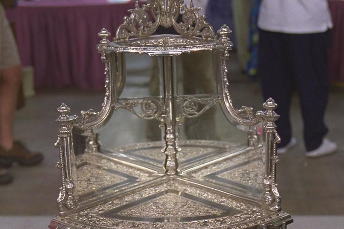 Appraisal: English Silverplate Corner Stand, ca. 1880, in Vintage Albuquerque.