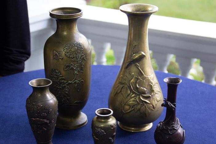 Appraisal: Japanese Bronze & Mixed Metal Vases