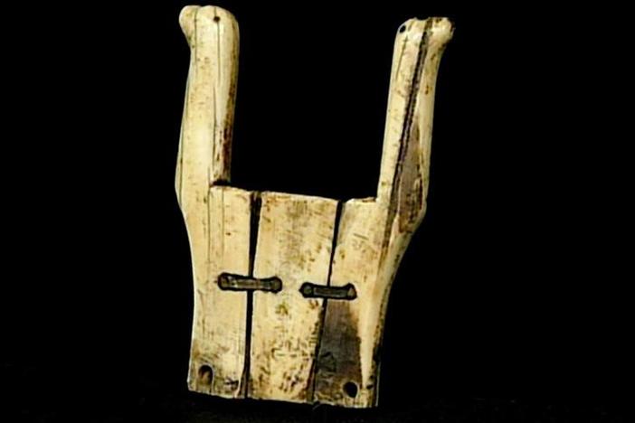 Appraisal: Late 19th C. Yup'ik Harpoon Rest, from Vintage Los Angeles.