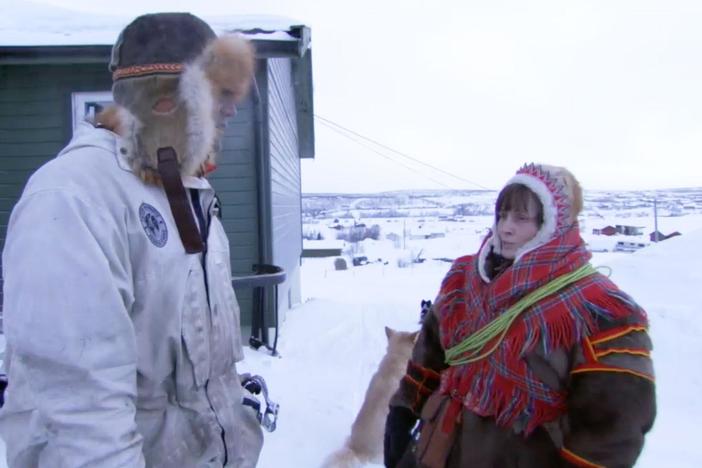 Sanjayan learns about how much of Sami life remains based around old traditions. 