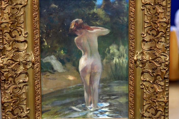 Appraisal: Irving Ramsey Wiles Oil Painting, ca. 1905, from Eugene Hour 3