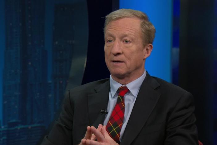U.S. Democratic presidential candidate Tom Steyer discusses his platform.